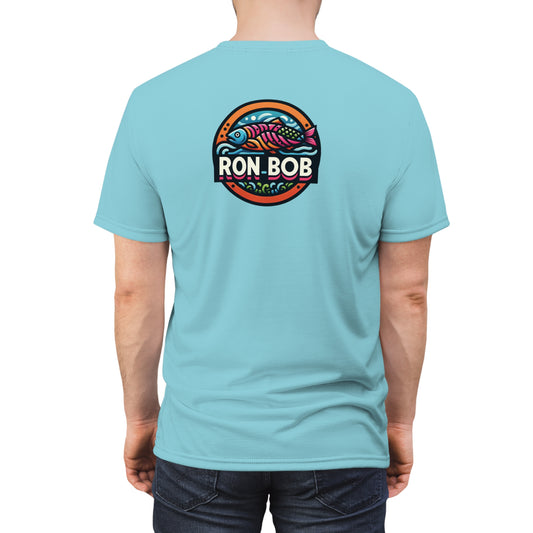 Polyester Colorful Salmon T-Shirt (Glacier Blue)