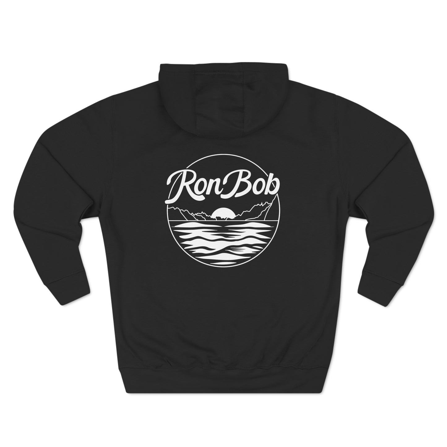 Fleece Hoodie with Black/White Logo (Black)
