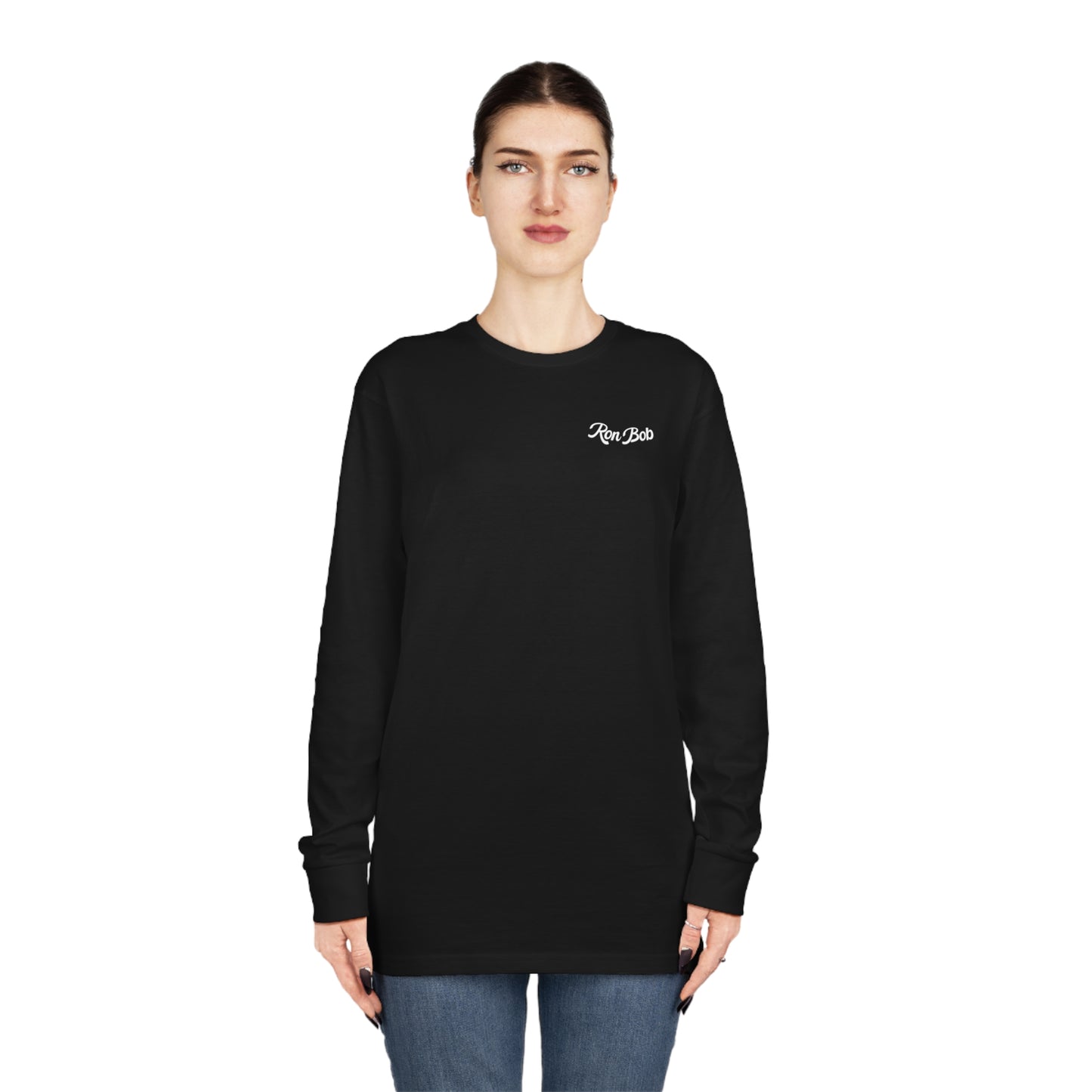 Men's Long Sleeve Crewneck Tee with Full Color Logo (Multiple Color Options)