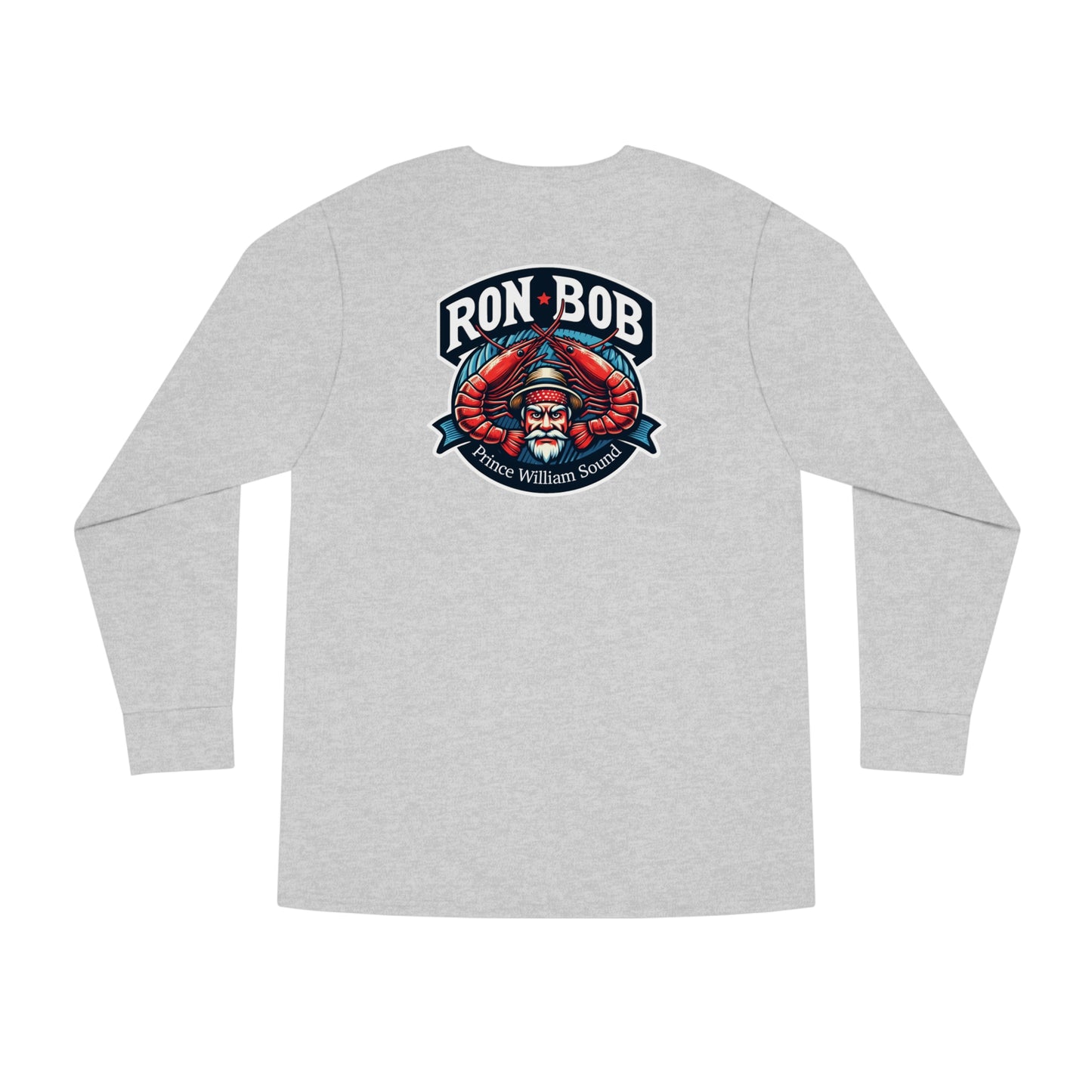 Men's Long Sleeve Crewneck Tee - Prawn Fisherman PWS (Multiple Color Options)