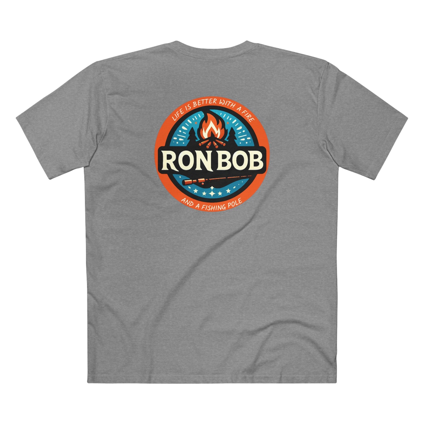 Cotton T-Shirt - Fire & Fishing Pole (Multiple Colors)