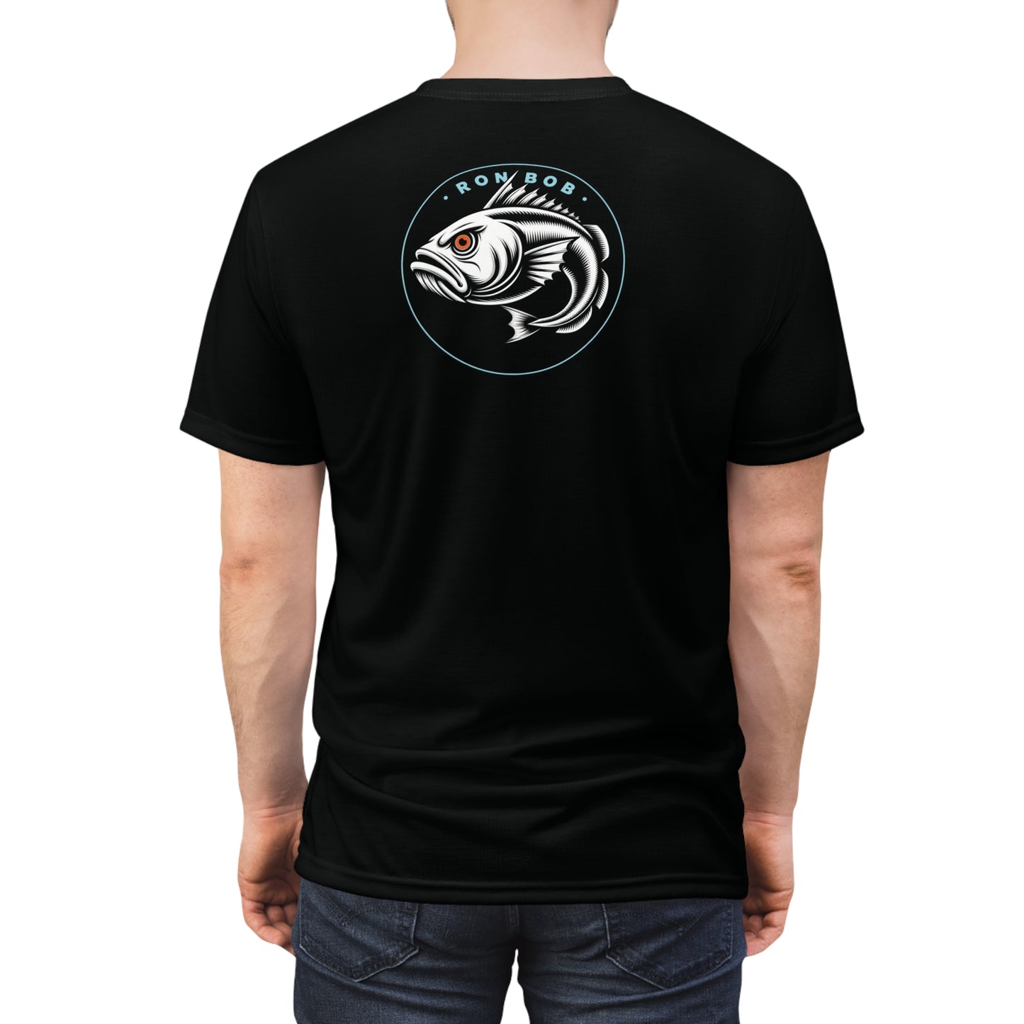 Polyester Orange Eye Lingcod T-Shirt (Black)