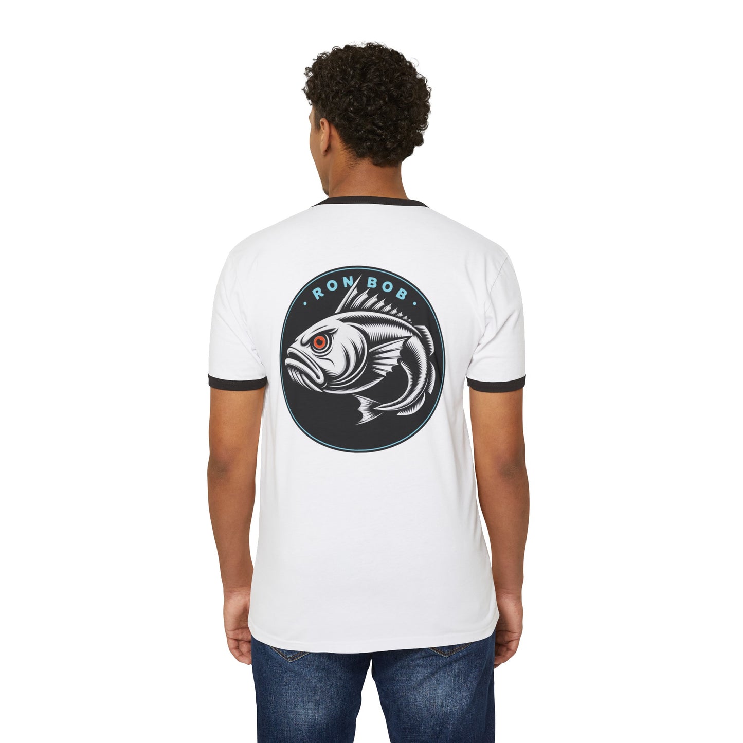 Cotton Ringer Orange Eye Lingcod T-Shirt (White)