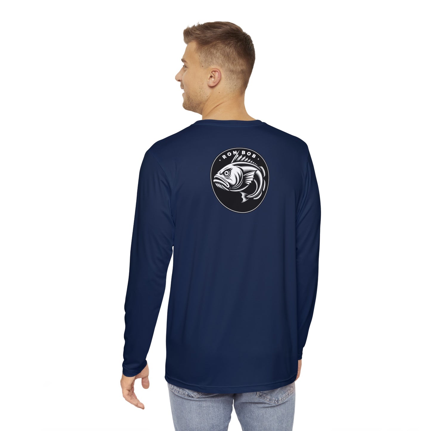 Polyester B/W Lingcod Long Sleeve T-Shirt (Gunmetal)