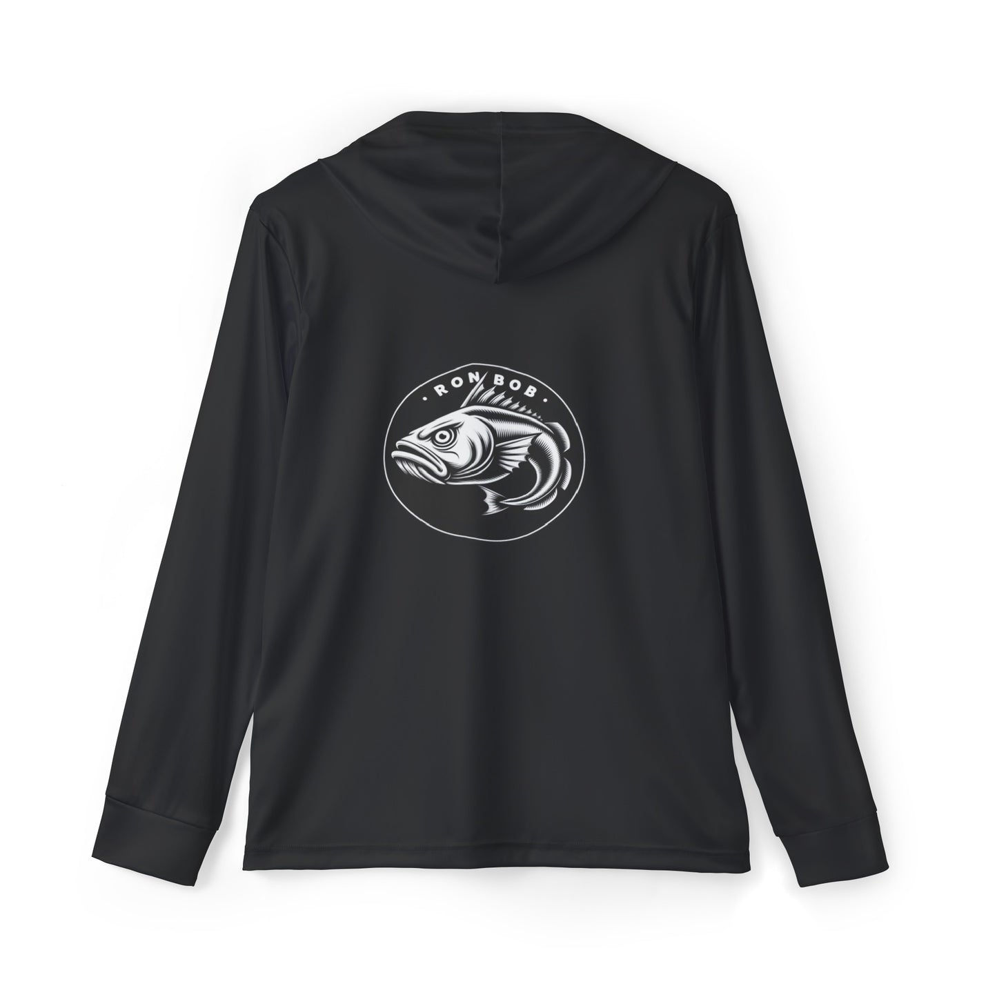 Men's Lightweight B/W Lingcod Hoodie with UPF +50 (Black)