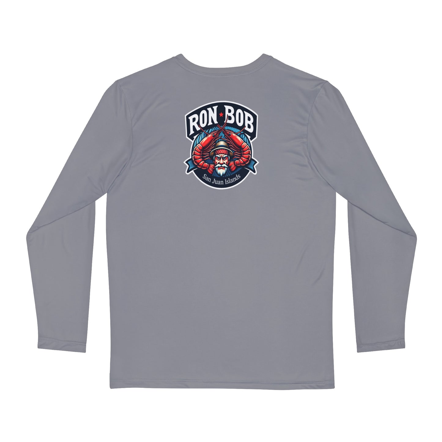 Polyester Prawn Fisherman Long Sleeve T-Shirt (Grey)