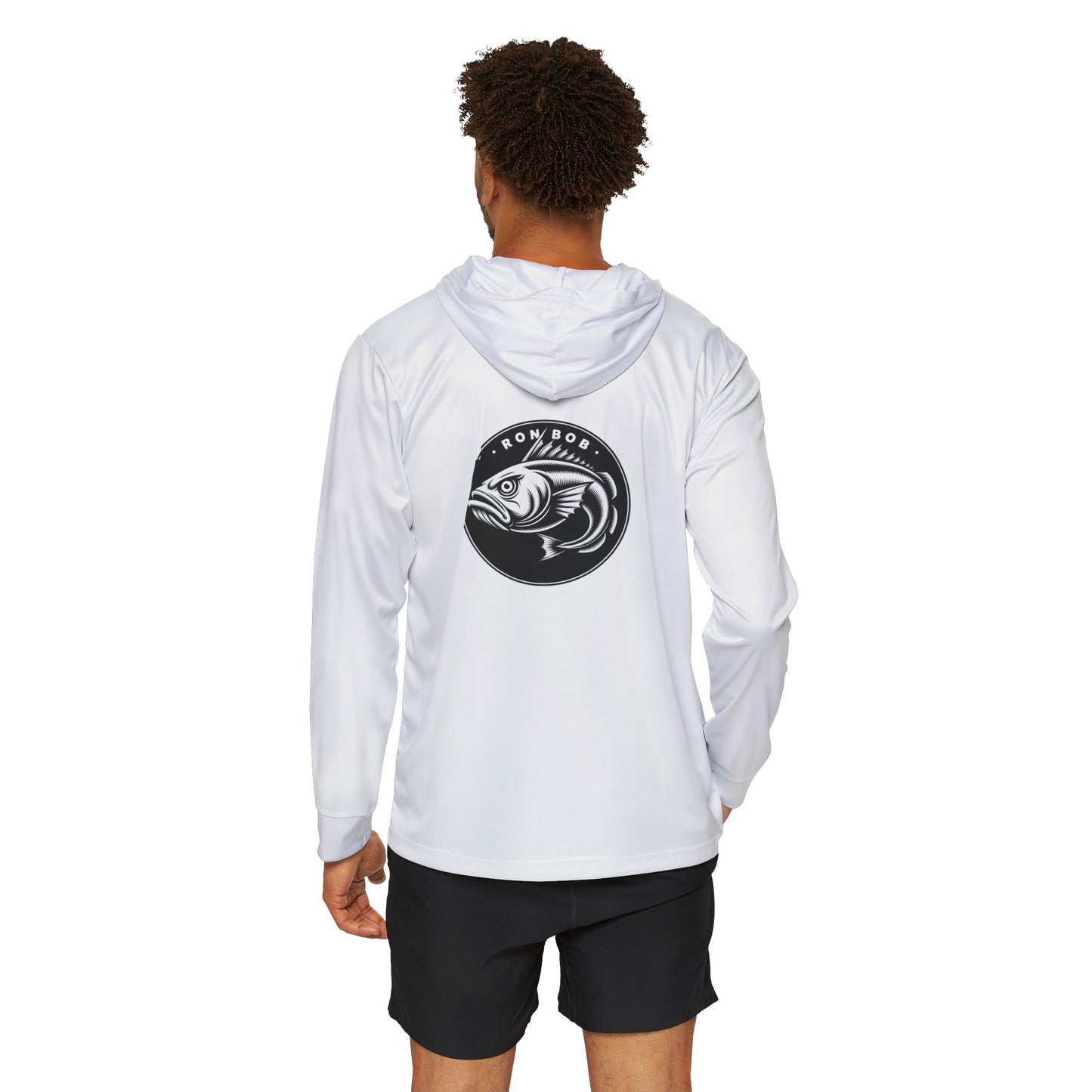 Men's Lightweight B/W Lingcod Hoodie with UPF +50 (White)