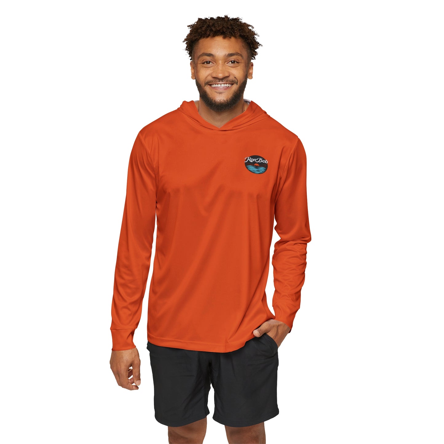 Men's Lightweight Fishing Hoodie with UPF +50 (Sunset Orange)