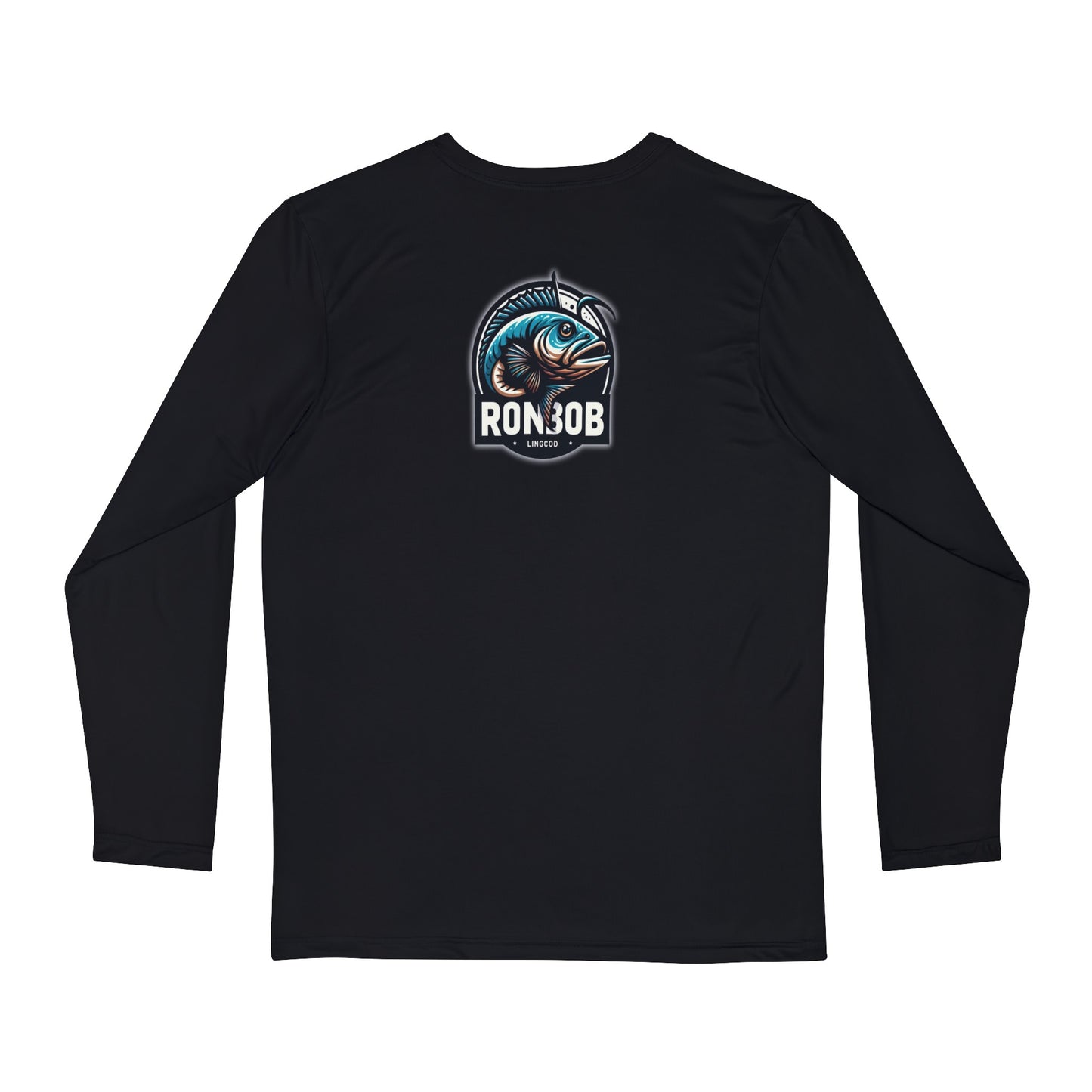 Polyester Blue Lingcod Long Sleeve T-Shirt (Black)