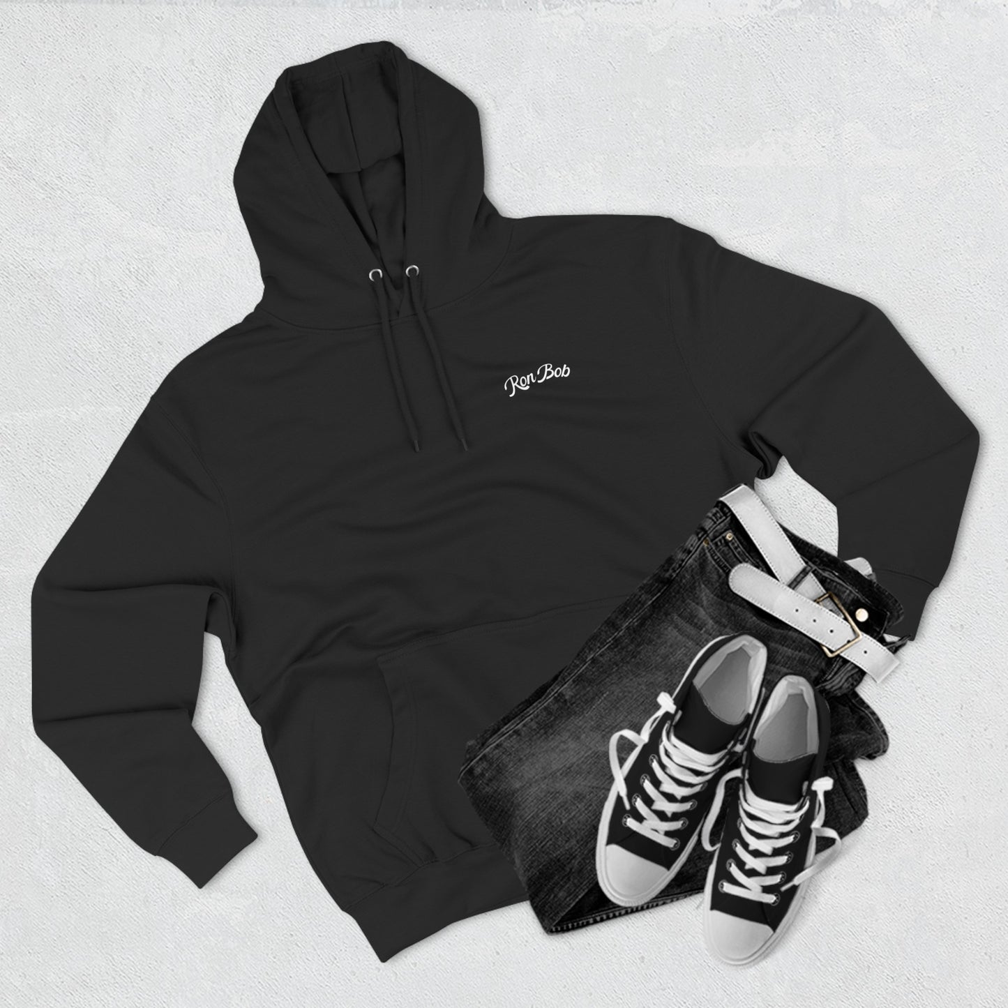 Fleece Hoodie with Traditional Logo (Black)