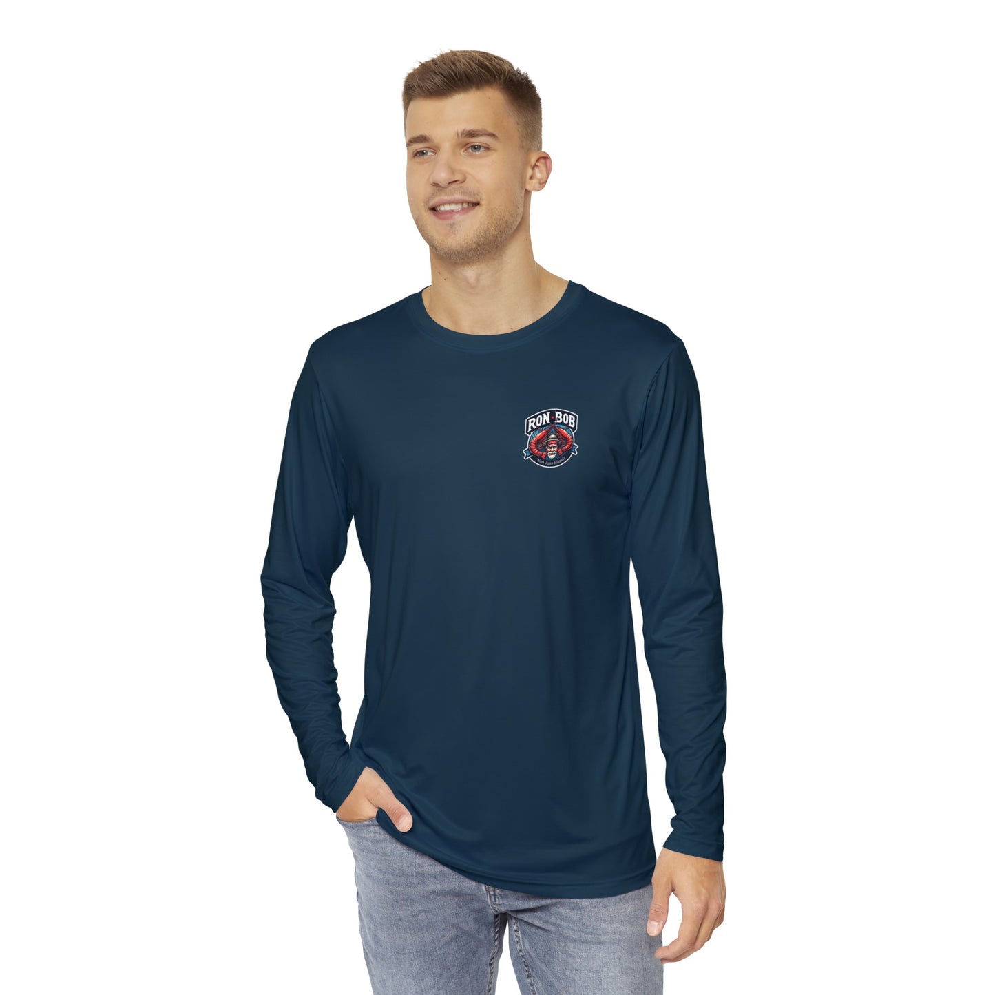 Polyester Prawn Fisherman Long Sleeve T-Shirt (Gunmetal)