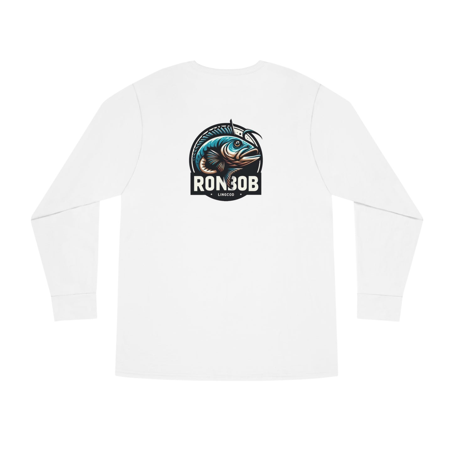 Men's Long Sleeve Crewneck Tee - Blue Lingcod (Multiple Color Options)