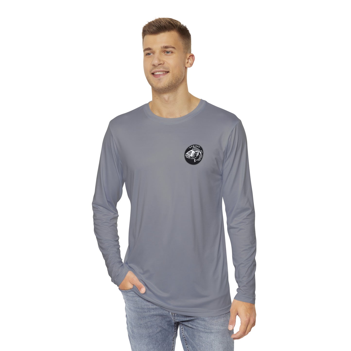 Polyester B/W Lingcod Long Sleeve T-Shirt (Grey)